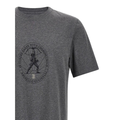 Brunello Cucinelli Gray Cotton T-Shirt