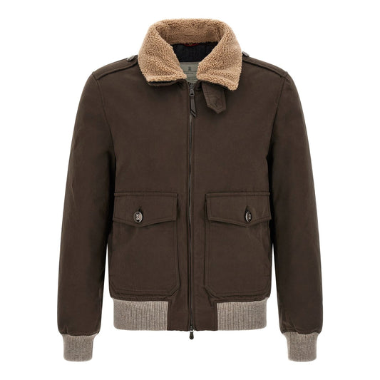 Brunello Cucinelli Brown Cotton Bomber