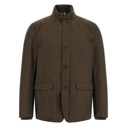 Herno Brown Polyester Full-Length Jacket