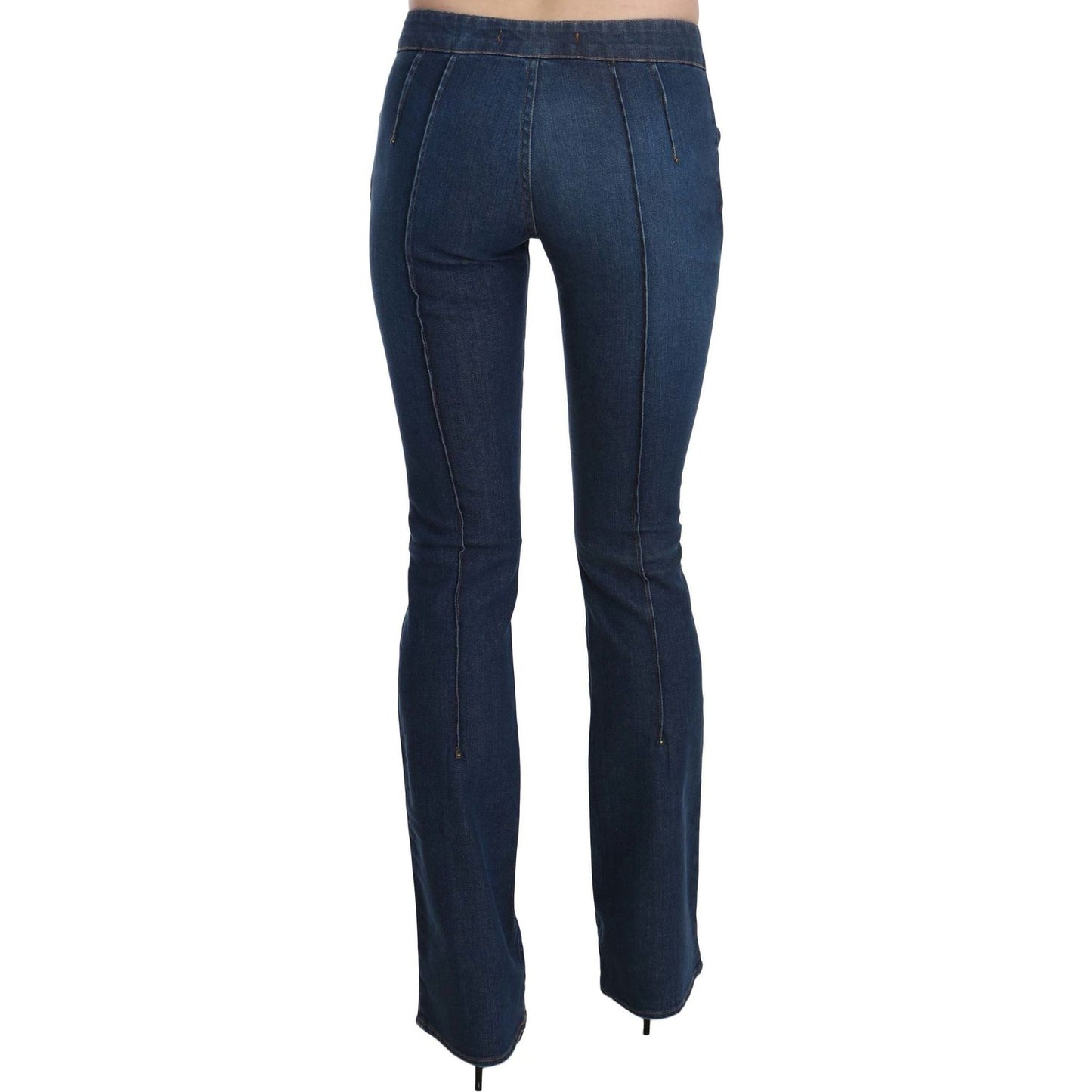 Just Cavalli Chic Blue Washed Boot Cut Denim Pants Just Cavalli