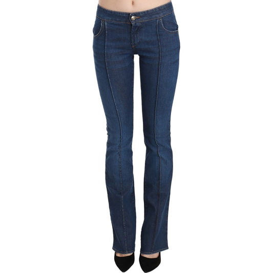 Just Cavalli Blue Low Waist Boot Cut Denim Pants Jeans Just Cavalli