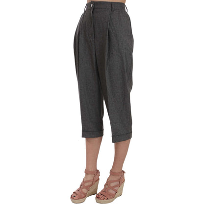 Dolce & Gabbana Wool Cropped Trouser Pleated Pant Dolce & Gabbana