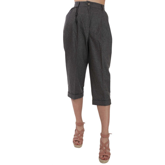 Dolce & Gabbana Wool Cropped Trouser Pleated Pant Dolce & Gabbana