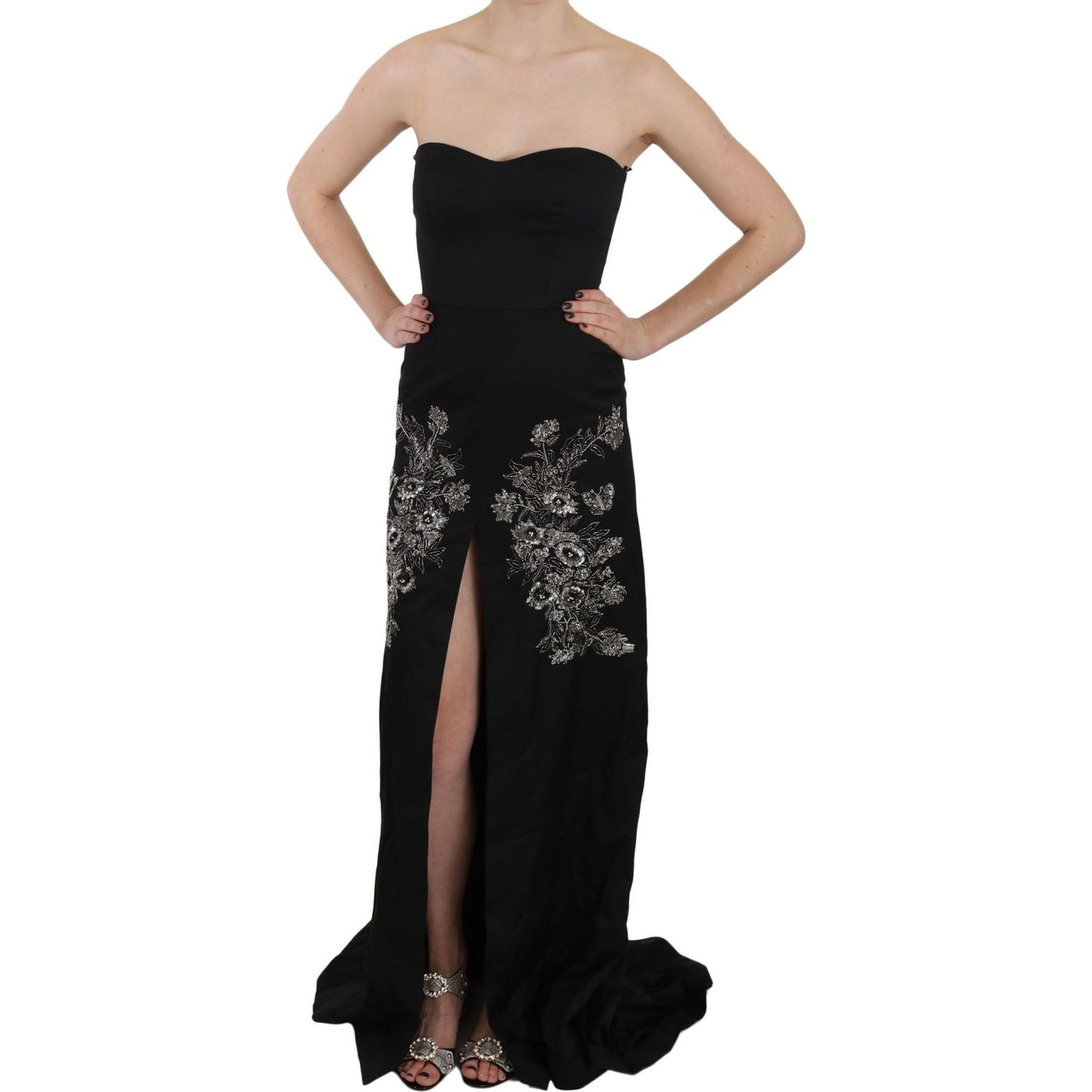 John Richmond Enchanting Black Maxi Flare Dress John Richmond