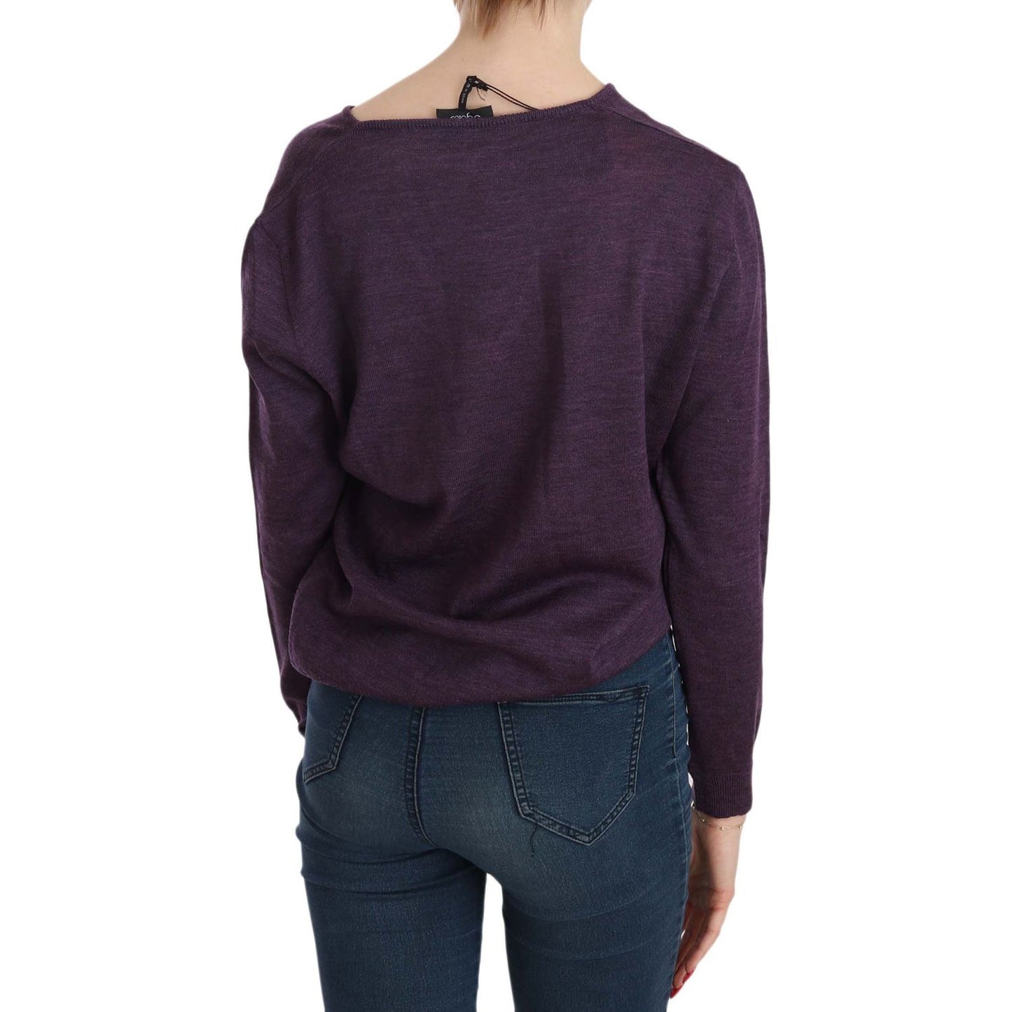 BYBLOS Purple V-neck Long Sleeve Pullover Top BYBLOS
