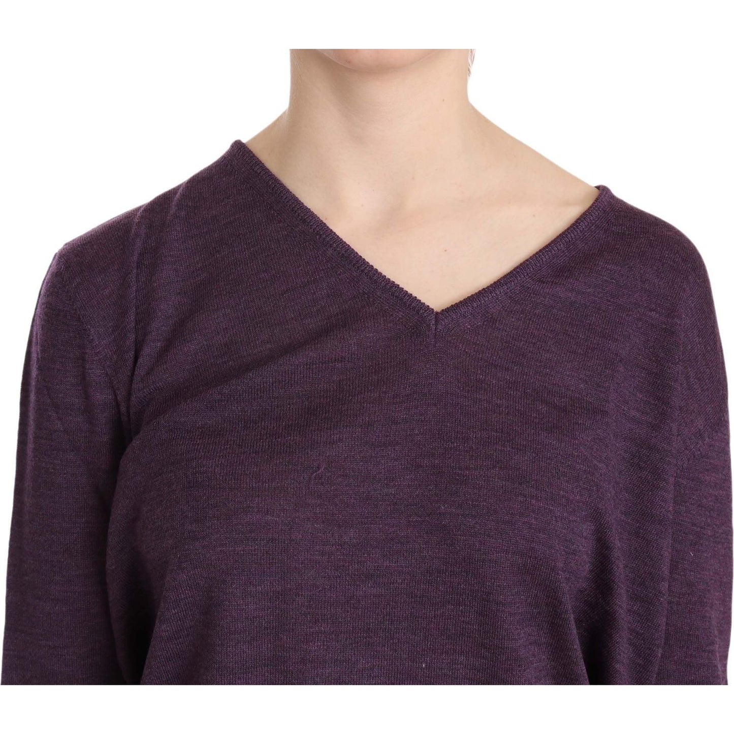 BYBLOS Purple V-neck Long Sleeve Pullover Top BYBLOS