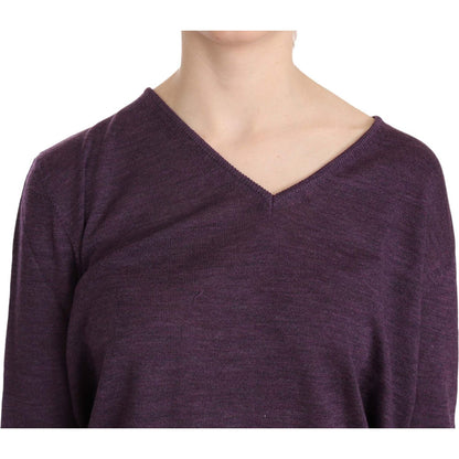 BYBLOS Purple V-neck Long Sleeve Pullover Top BYBLOS