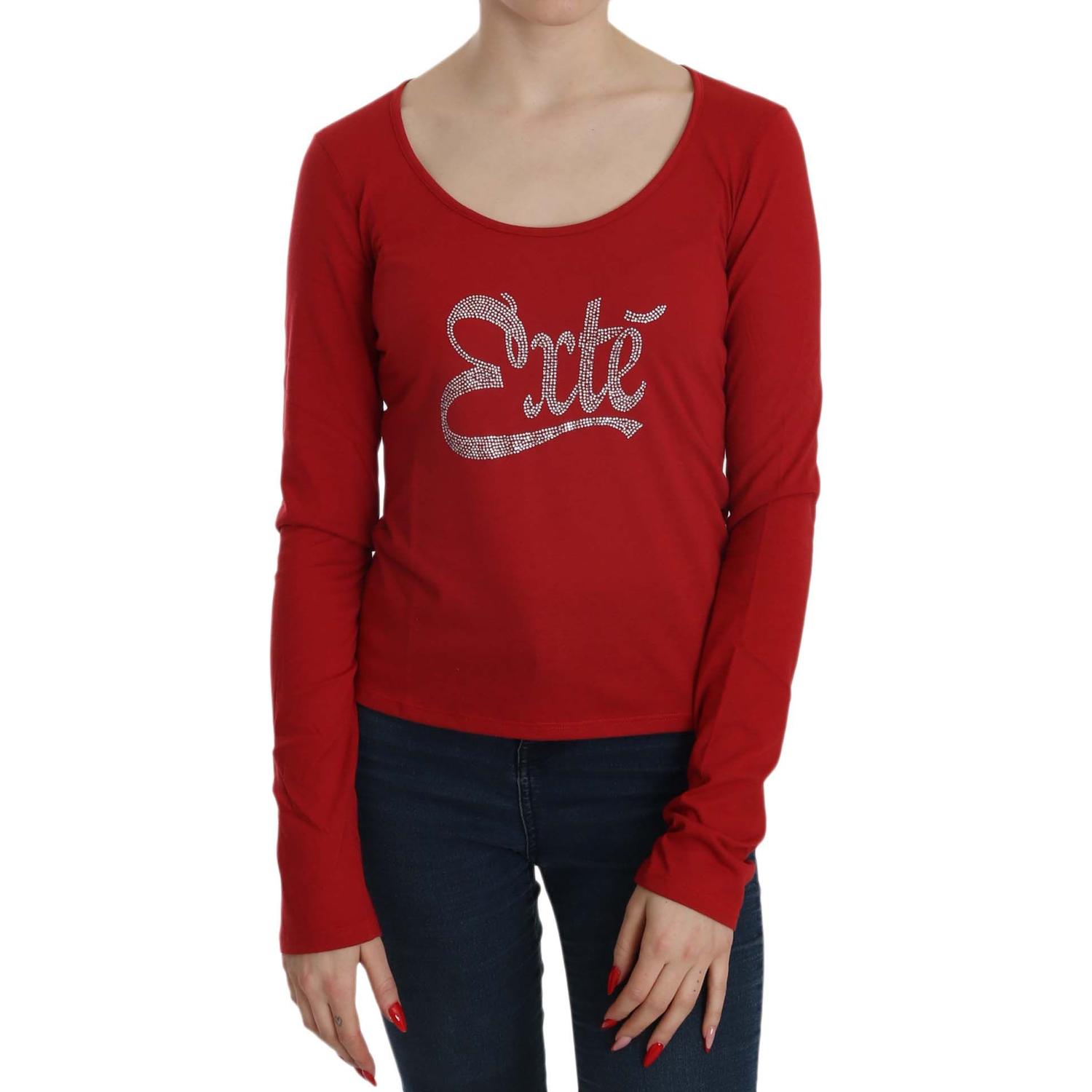 迷人红色水晶缀饰衬衫