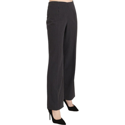 BENCIVENGA Black Striped Cotton Sretch Dress Trousers Pants Jeans & Pants