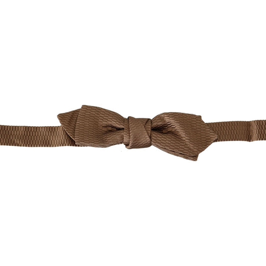 Dolce & Gabbana Elegant Brown Gold Bow Tie Bow Tie Dolce & Gabbana