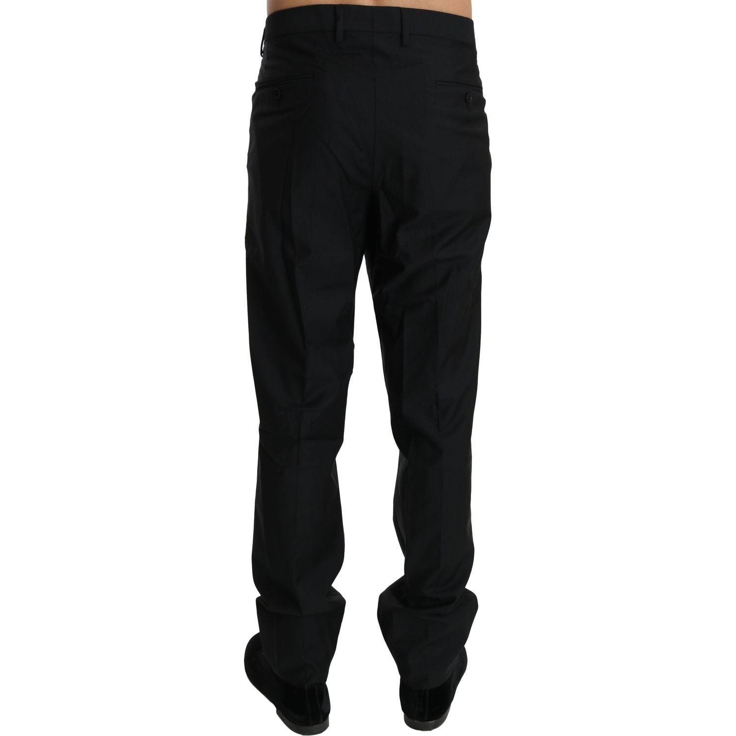 Dolce & Gabbana Black Dress Formal Trouser Men Wool Pants