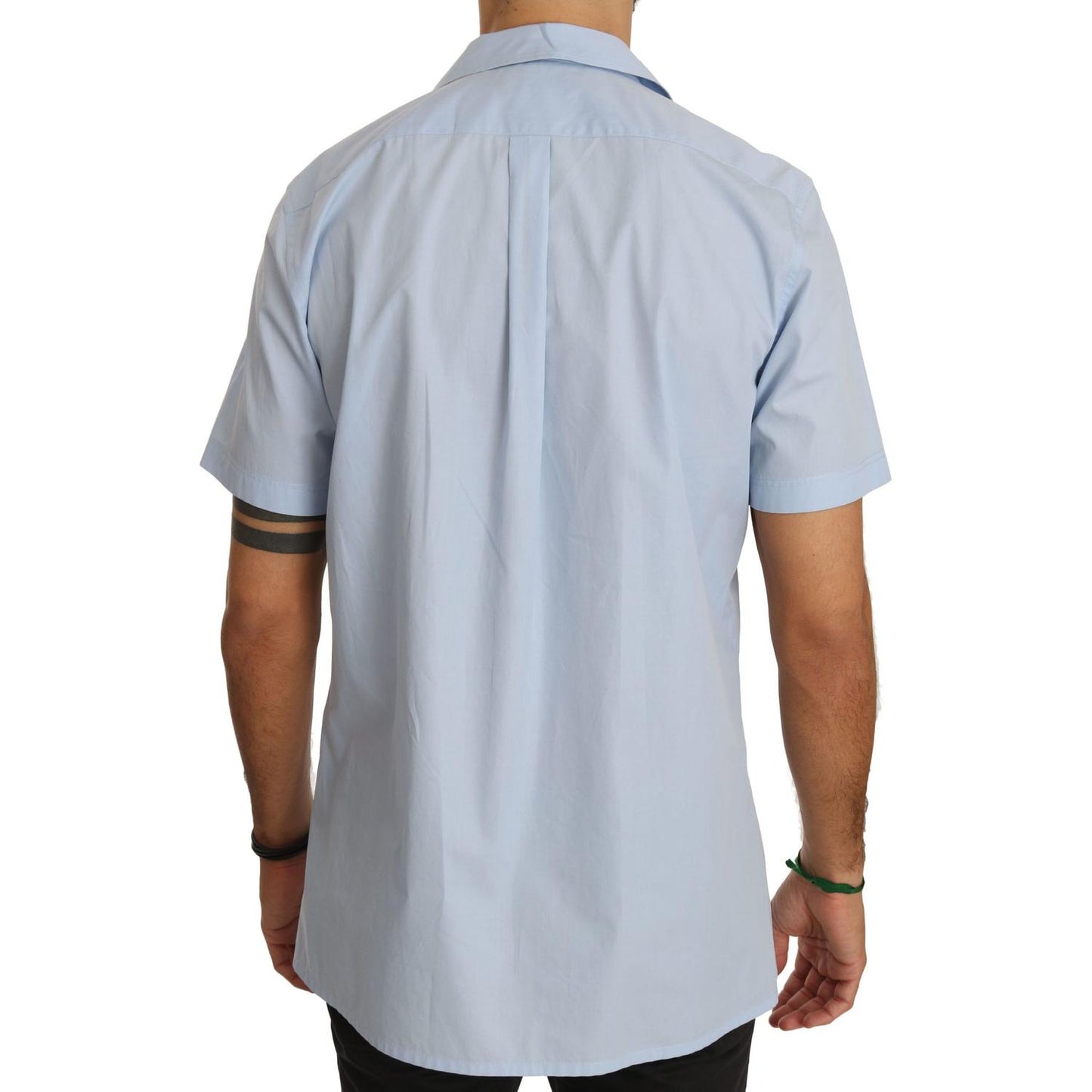 Dolce & Gabbana Blue Short Sleeve 100% Cotton Top Shirt Dolce & Gabbana
