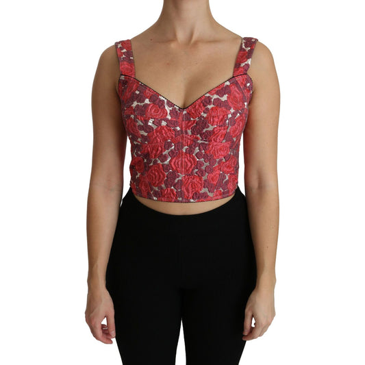 Dolce & Gabbana Elegant Floral Brocade Cropped Top Dolce & Gabbana