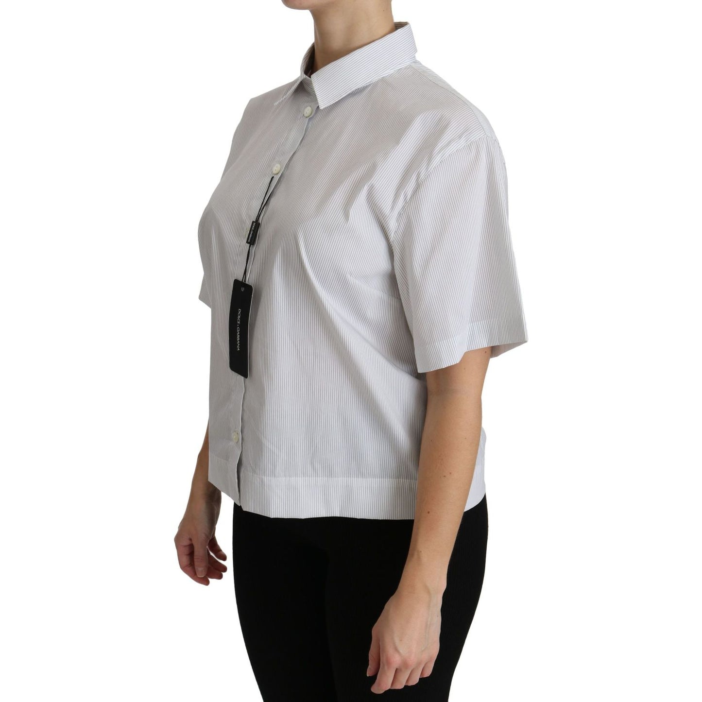 Dolce & Gabbana White Collared Short Sleeve Polo Shirt Top