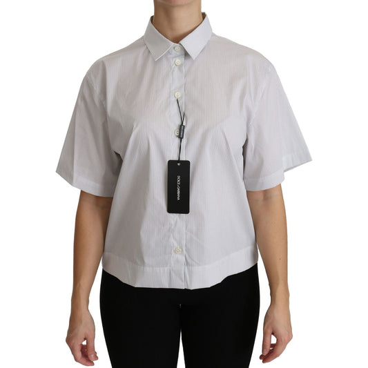 Dolce & Gabbana White Collared Short Sleeve Polo Shirt Top Dolce & Gabbana