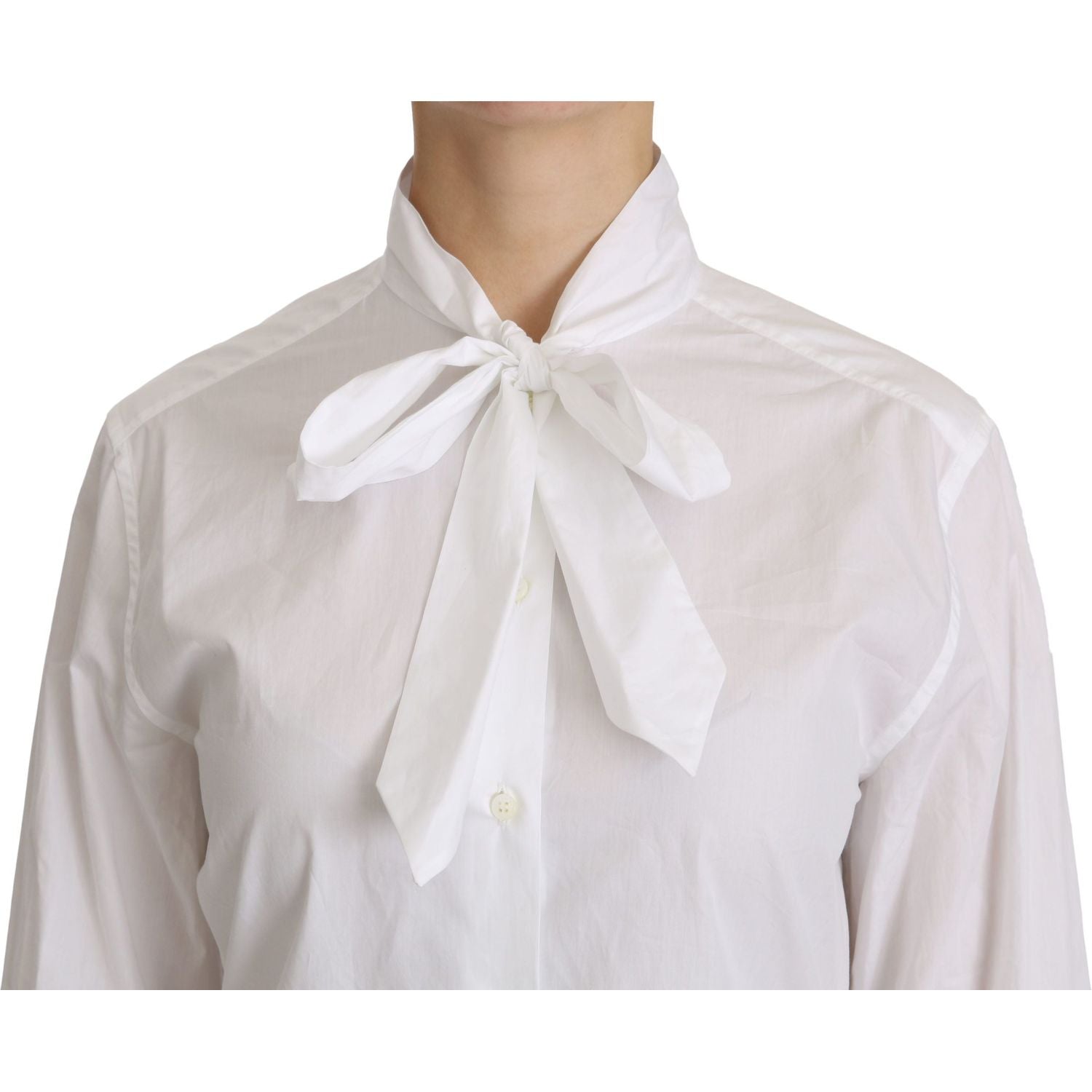 Dolce & Gabbana White Turtle Neck Long Sleeve Polo Shirt