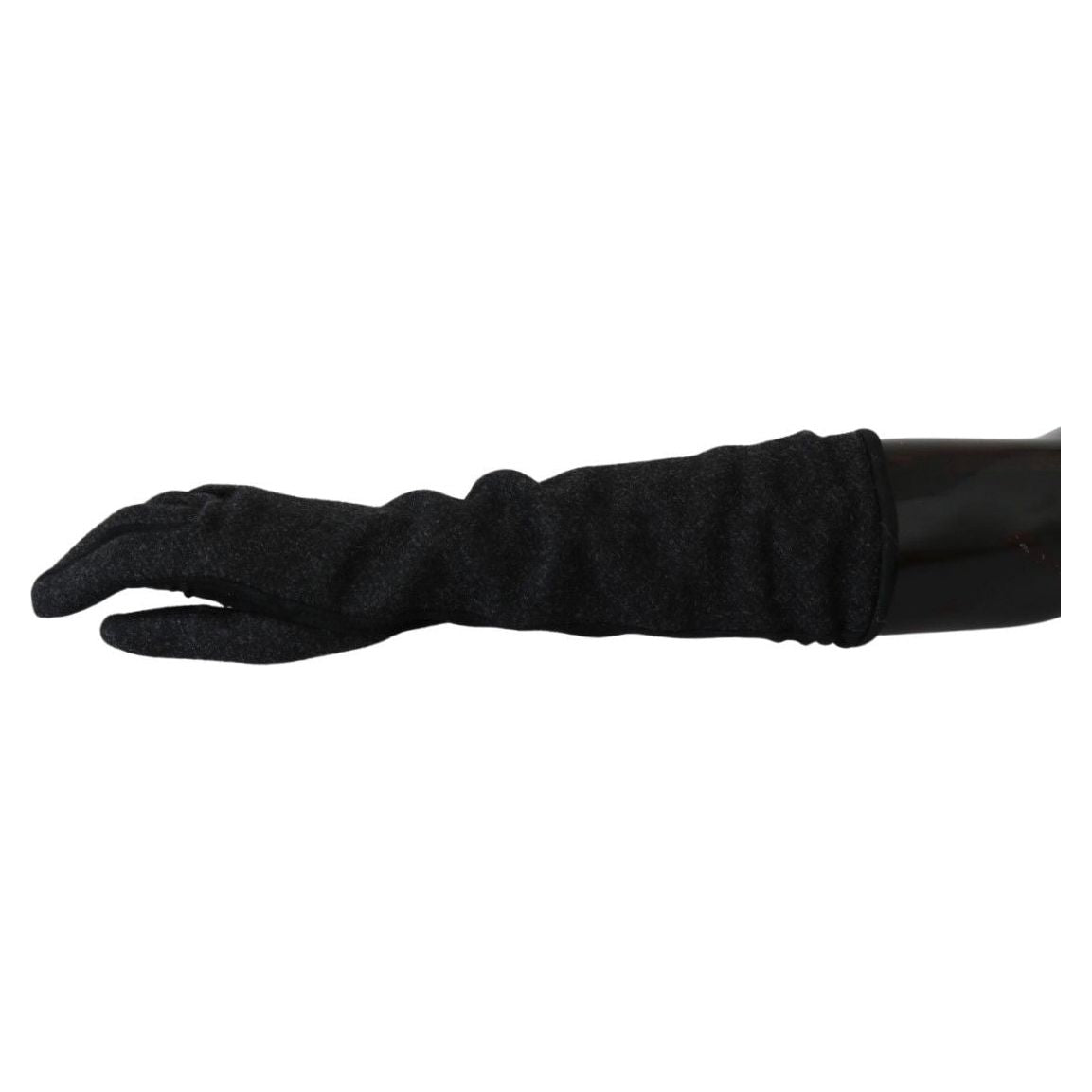 Dolce & Gabbana Elegant Mid-Length Wool Gloves in Black Dolce & Gabbana