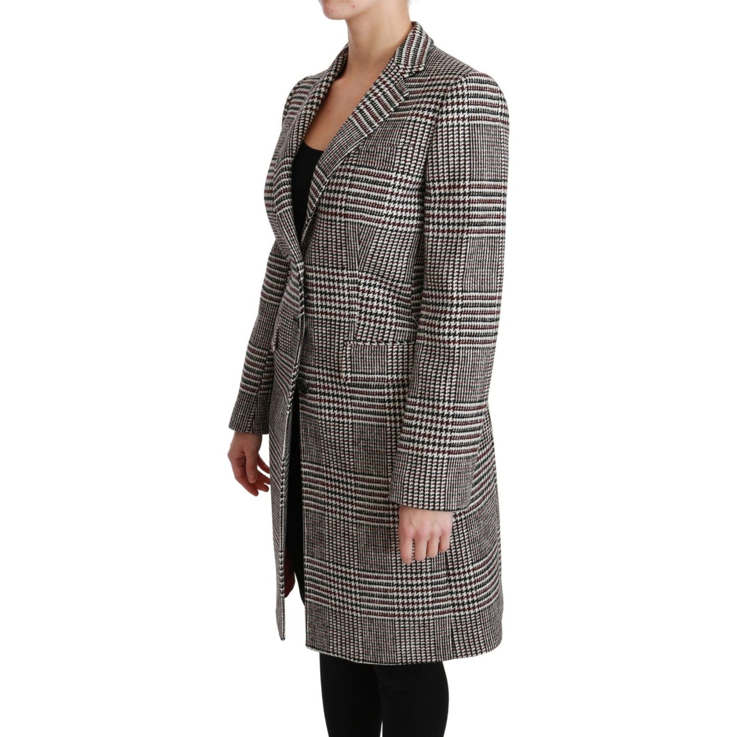 Dolce & Gabbana Elegant Multicolor Checked Knee-Length Jacket Coat Dolce & Gabbana