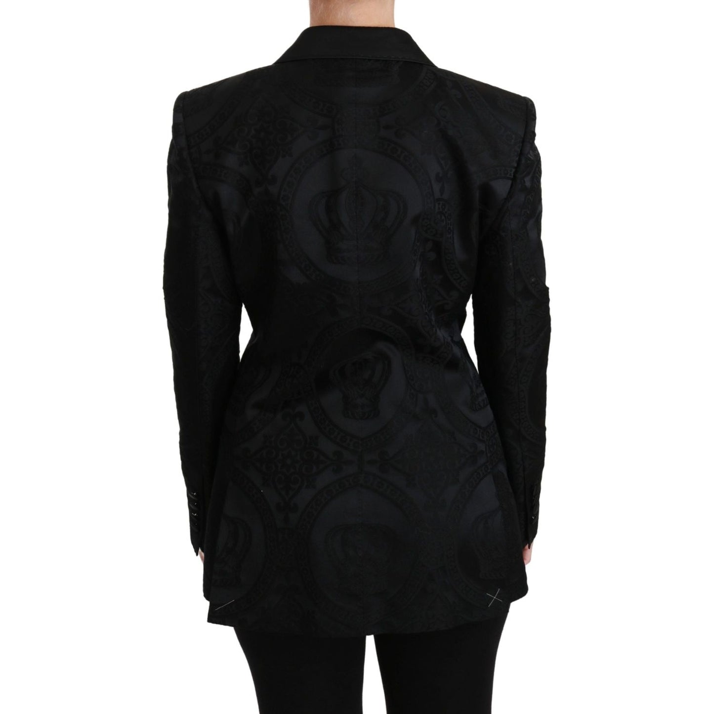 Dolce & Gabbana Elegant Crown-Patterned Double Breasted Jacket Dolce & Gabbana