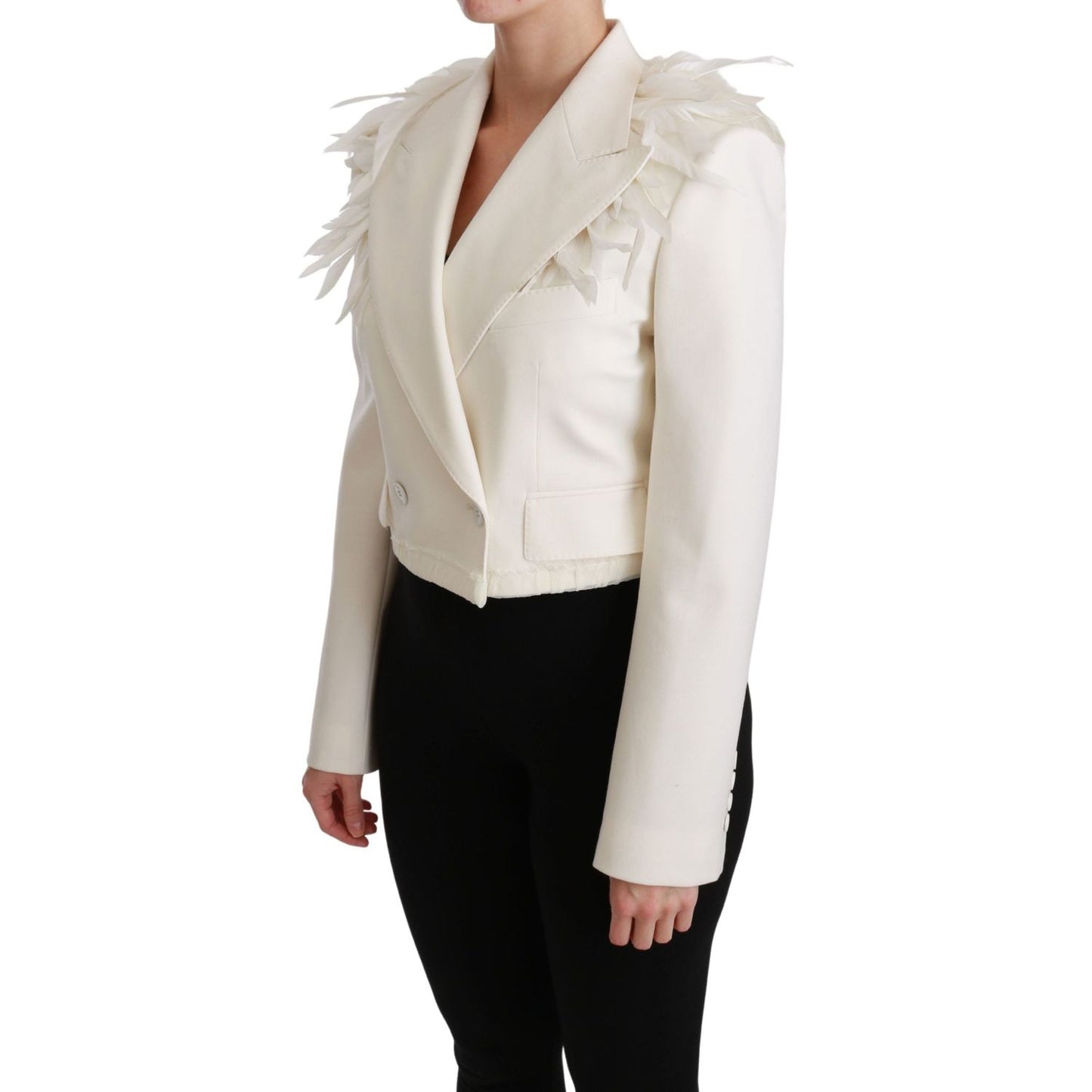 Dolce & Gabbana Elegant White Double Breasted Blazer Jacket Dolce & Gabbana