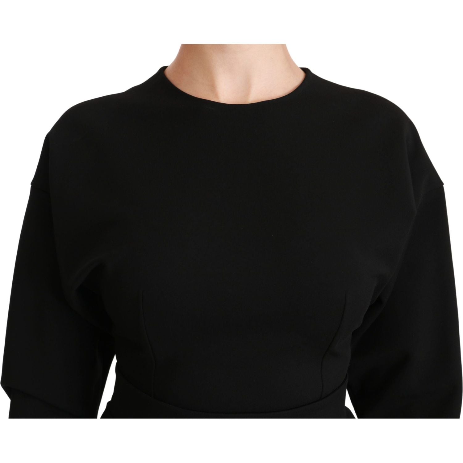 Dolce & Gabbana Black Bodycon Sheath Midi Stretch Dress
