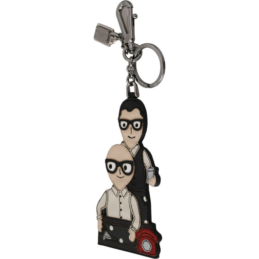 Dolce & Gabbana Elegant Tricolor Leather Keychain Keychain Dolce & Gabbana