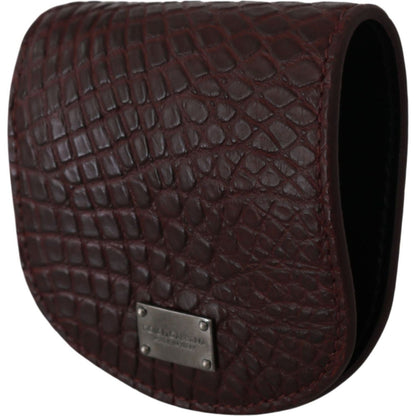 Dolce & Gabbana Brown Exotic Skin Pocket Condom Case Holder