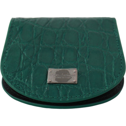 Dolce & Gabbana Green Exotic Skins Condom Case Holder Wallet Dolce & Gabbana