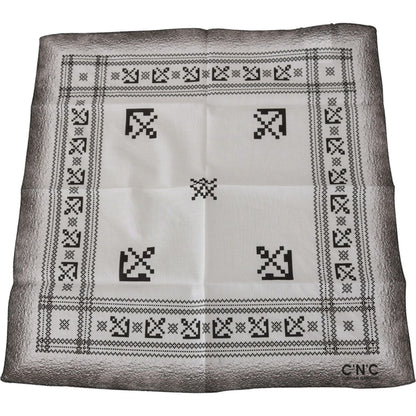 Costume National White Printed Bandana Cotton Scarf