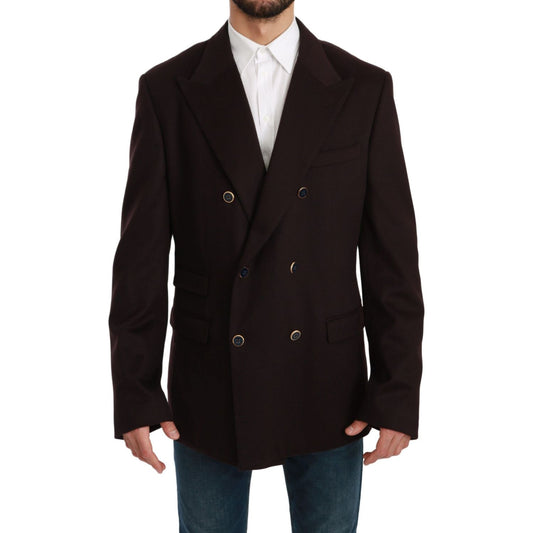 Dolce & Gabbana Bordeaux Cashmere Coat TAORMINA Blazer Dolce & Gabbana