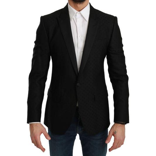 Dolce & Gabbana Black Slim Fit Coat Jacket MARTINI Blazer Dolce & Gabbana