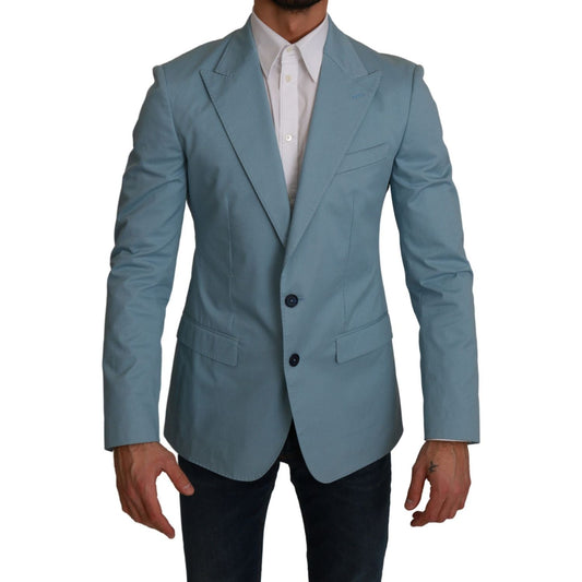 Dolce & Gabbana Blue Slim Fit Coat Jacket MARTINI Blazer Dolce & Gabbana