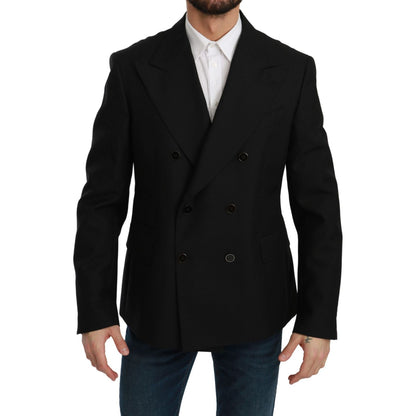 Dolce & Gabbana Black Slim Fit Jacket Coat Wool Blazer