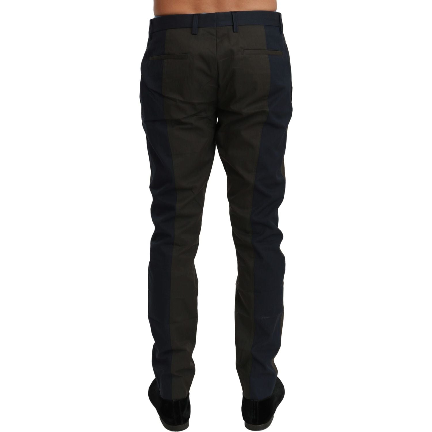 优雅修身条纹休闲裤