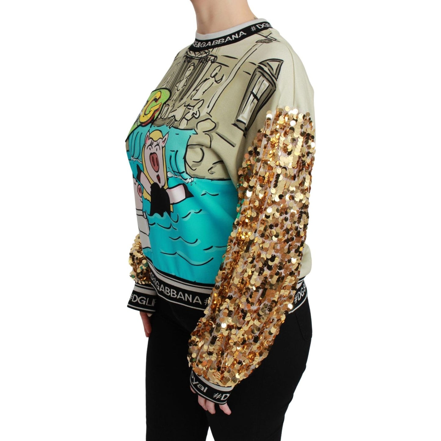 Dolce & Gabbana Year of the Pig Sequined Top Sweater Dolce & Gabbana