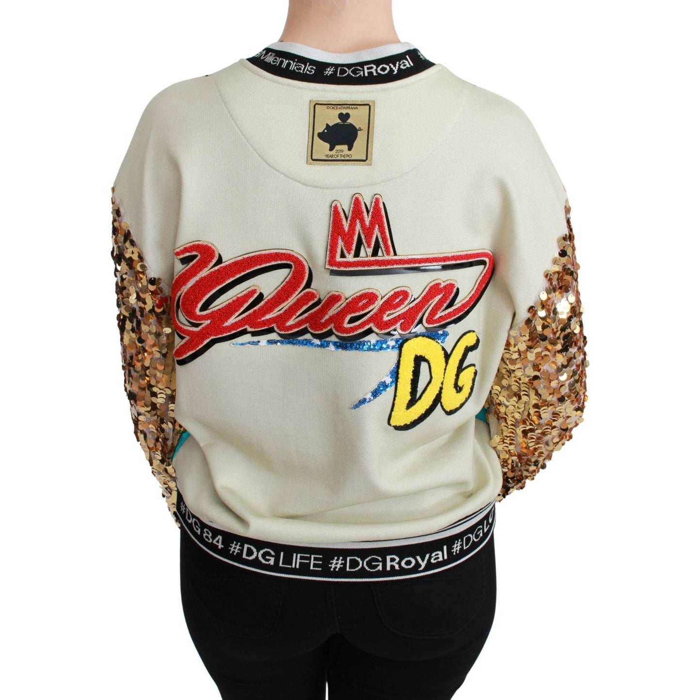 Dolce & Gabbana Year of the Pig Sequined Top Sweater Dolce & Gabbana