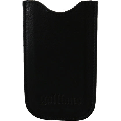 John Galliano Black Leather Multifunctional Men ID Bill Card Holder Wallet John Galliano