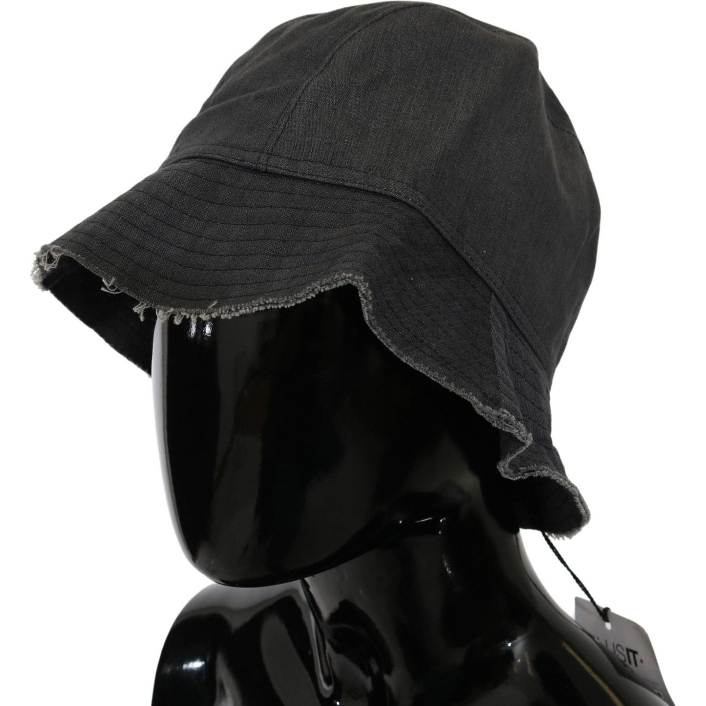 Costume National Black Washed Wide Brim Outdoor Bucket Hat