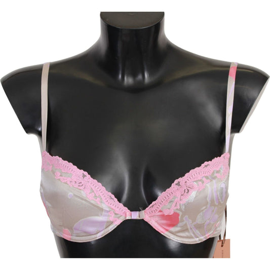 Ermanno Scervino Chic Pink Lace Silk Blend Push Up Bra Ermanno Scervino