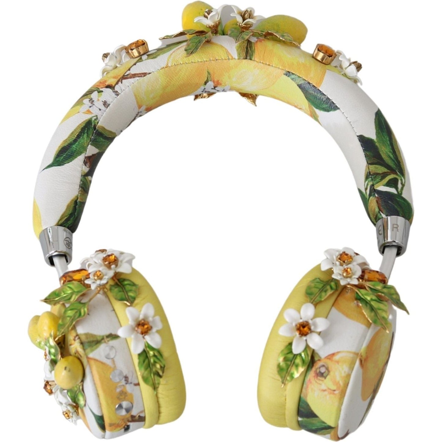 Dolce & Gabbana Glamorous Gold-Embellished Leather Headphones Dolce & Gabbana