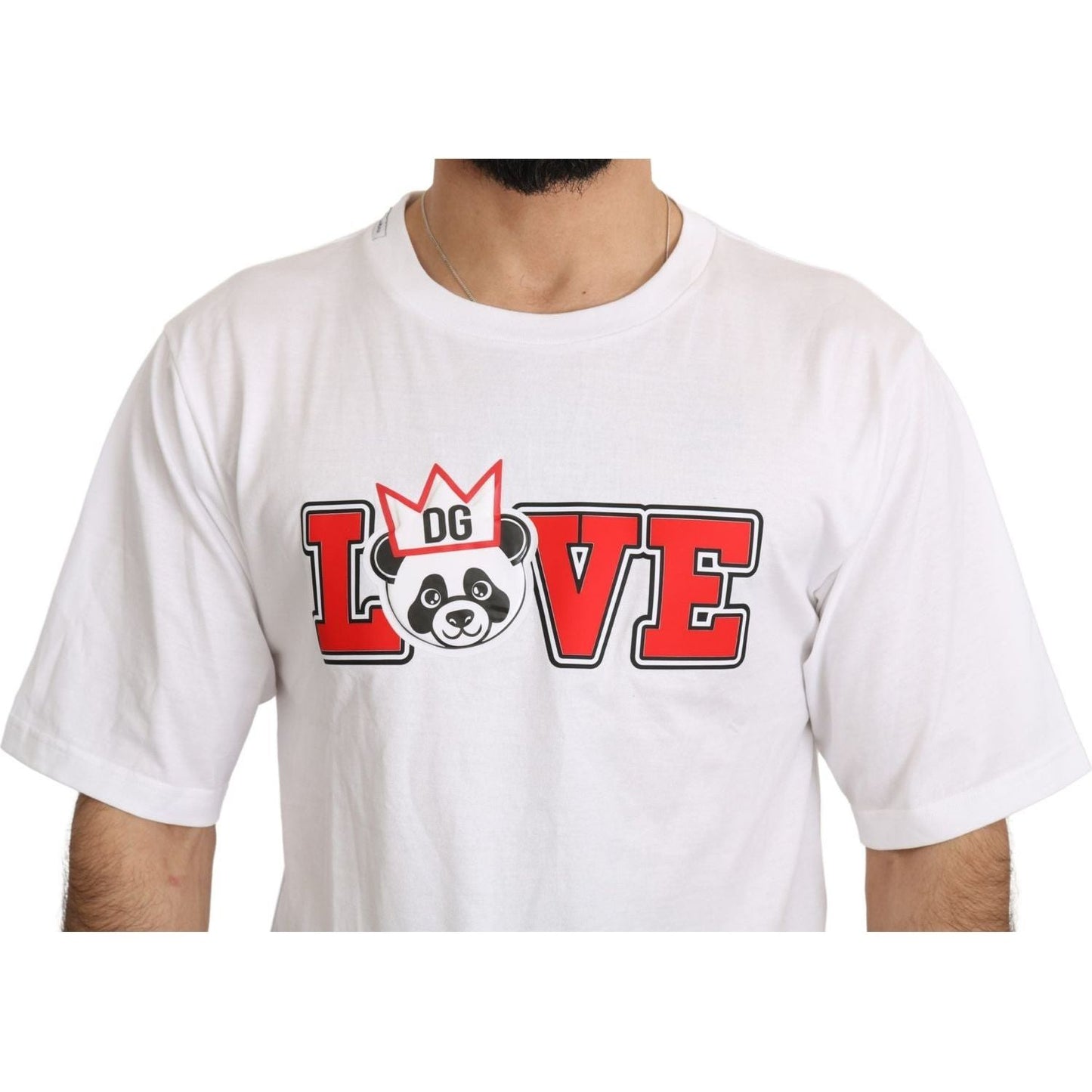 Dolce & Gabbana White Love Panda Print Top T-shirt Dolce & Gabbana
