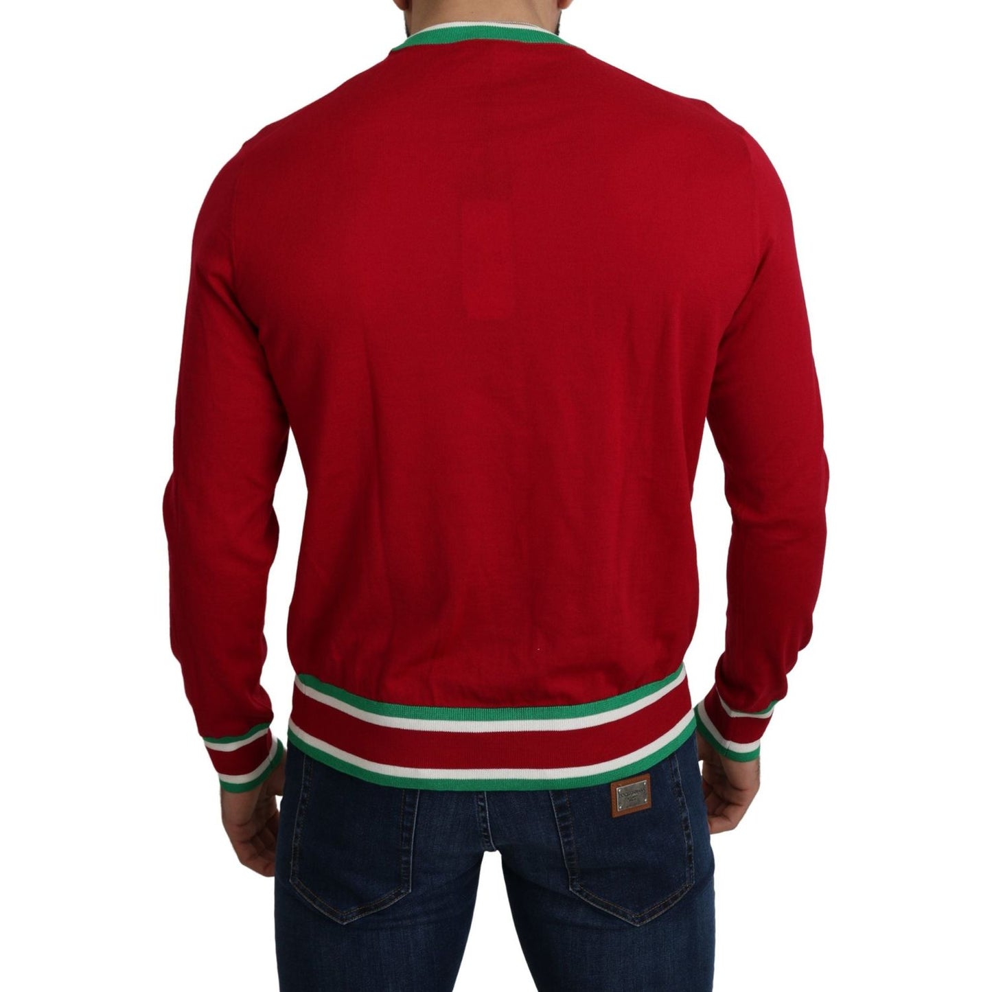 Dolce & Gabbana Red Wool Silk Pig of the Year Sweater Dolce & Gabbana