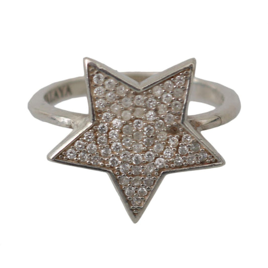 Nialaya Silver Womens Clear CZ Star 925 Ring