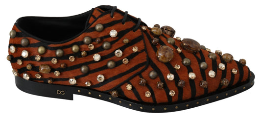 Dolce & Gabbana Tiger Pattern Crystal Embellished Flats Dolce & Gabbana