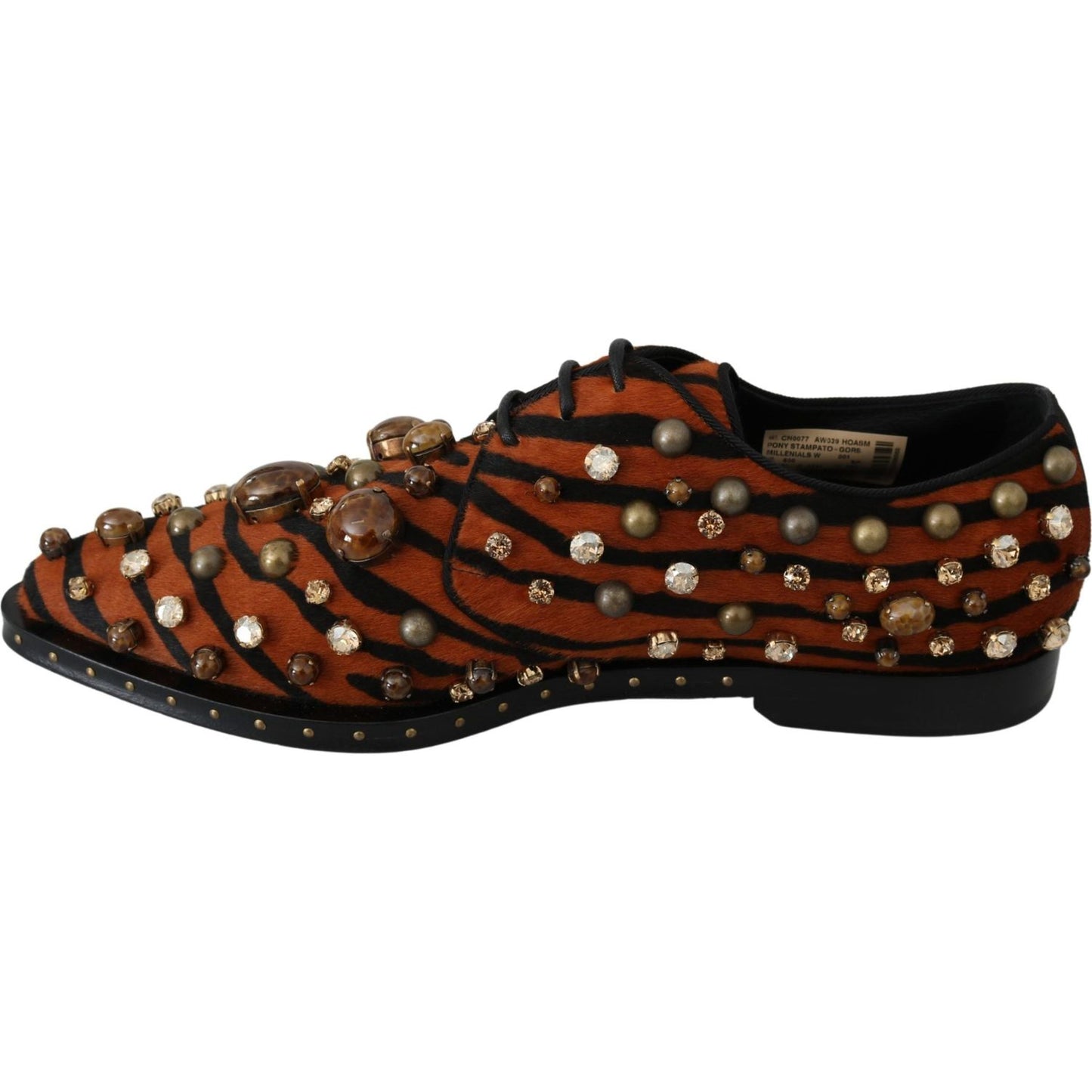 Dolce & Gabbana Tiger Pattern Crystal Embellished Flats Dolce & Gabbana