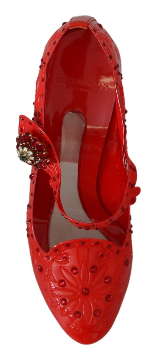 Dolce & Gabbana Chic Red Crystal Cinderella Pumps Dolce & Gabbana