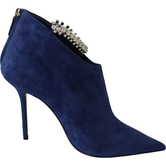 Jimmy Choo Pop Blue Leather Blaize 100 Boots Shoes Jimmy Choo