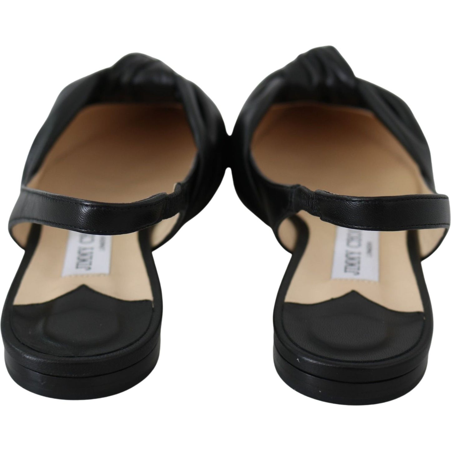 Jimmy Choo Elegant Pointed Toe Leather Flats Shoes Jimmy Choo Dark Slate Gray