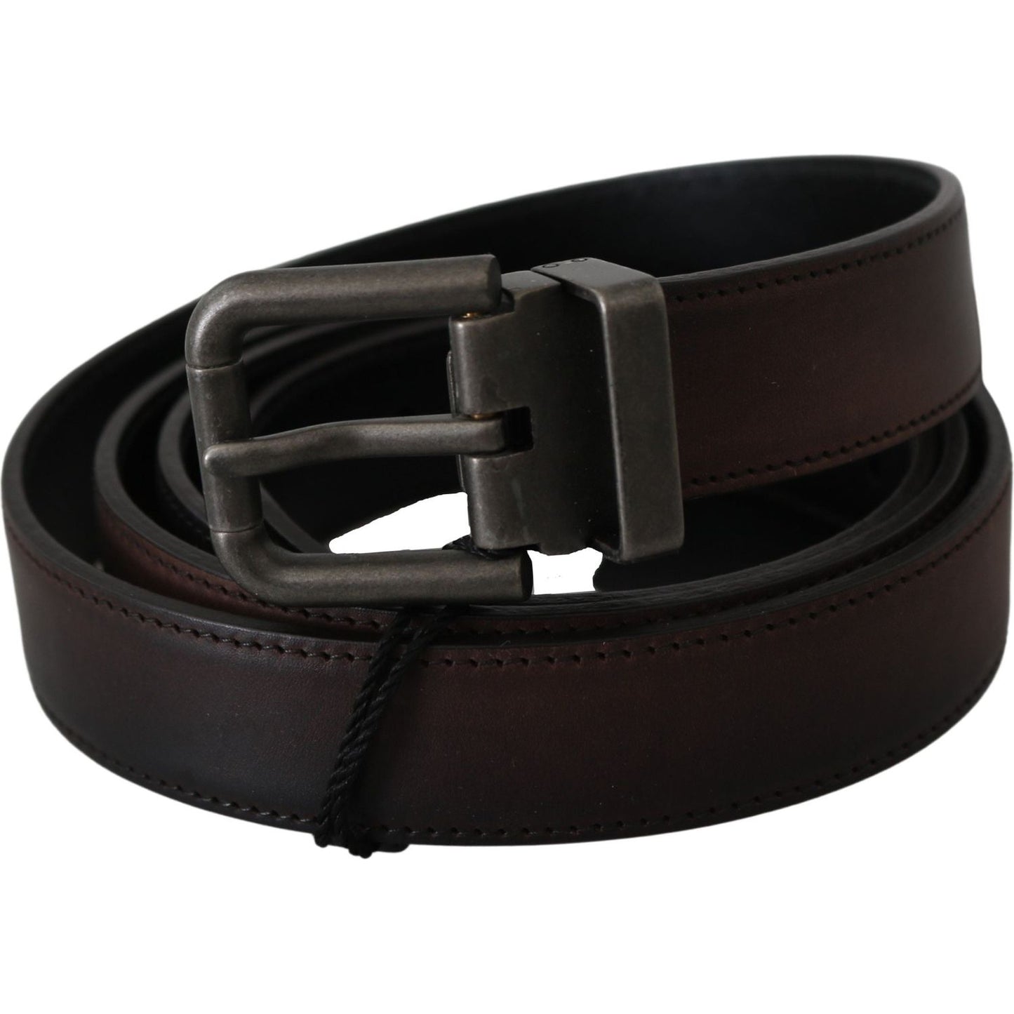 Dolce & Gabbana Elegant Leather Belt in Classic Brown Belt Dolce & Gabbana Black