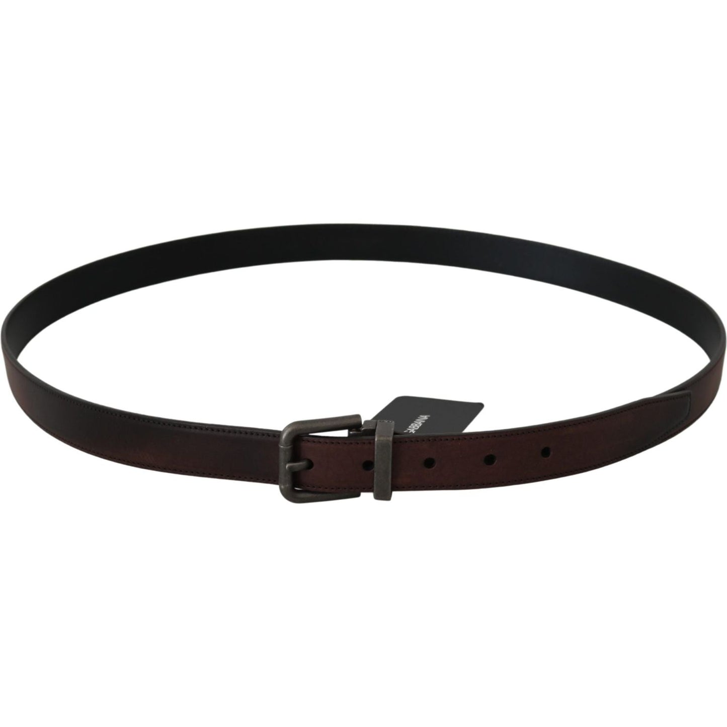 Dolce & Gabbana Elegant Leather Belt in Classic Brown Belt Dolce & Gabbana Black